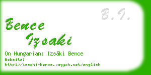 bence izsaki business card