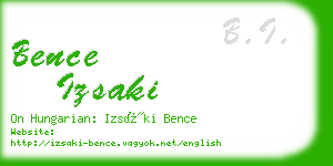 bence izsaki business card